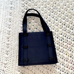 La Regale Satin evening/cocktail purse. Black with bead detail. BNWOT